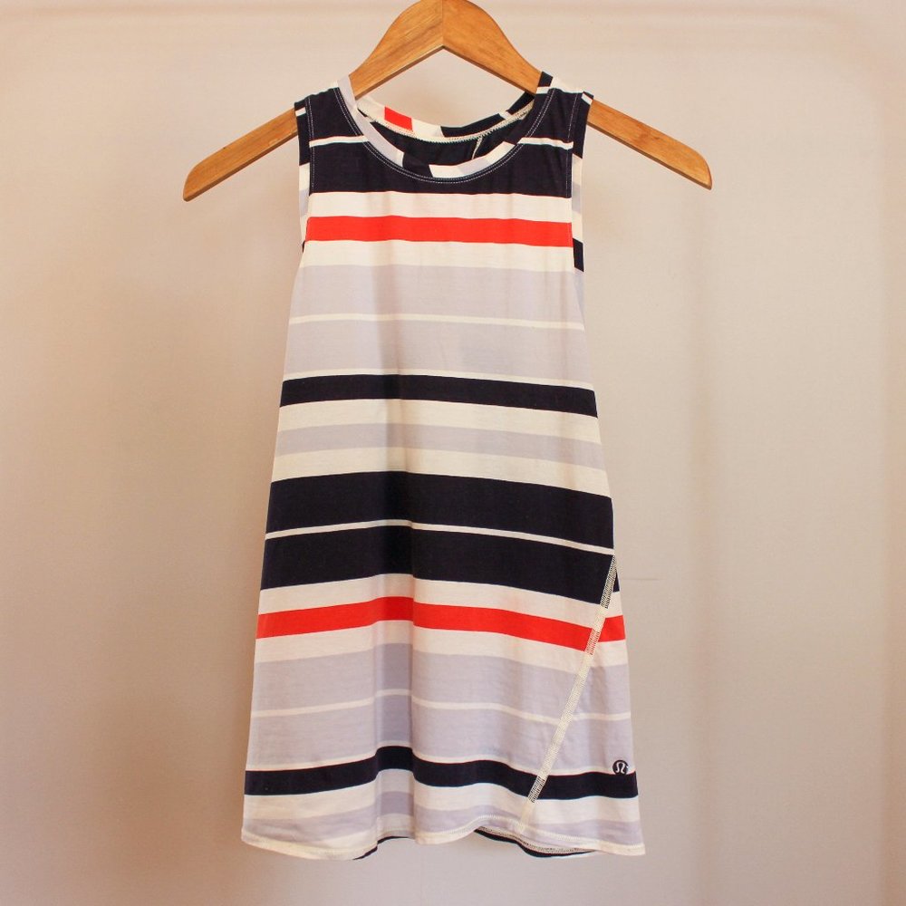 Lululemon Striped Open Back Tank Top